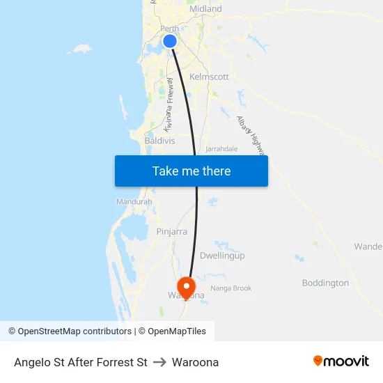Angelo St After Forrest St to Waroona map