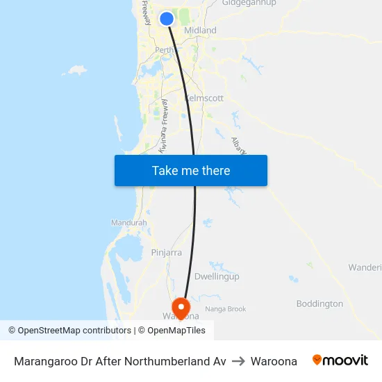 Marangaroo Dr After Northumberland Av to Waroona map
