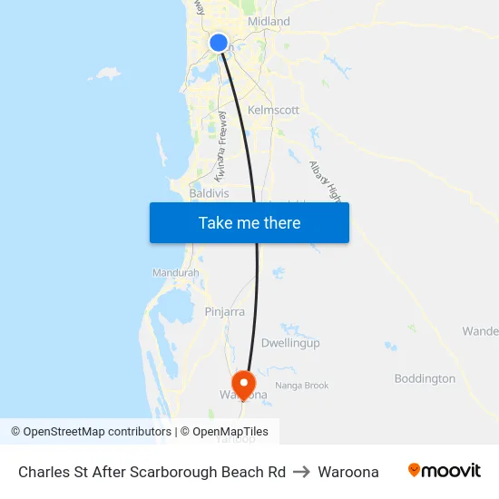 Charles St After Scarborough Beach Rd to Waroona map