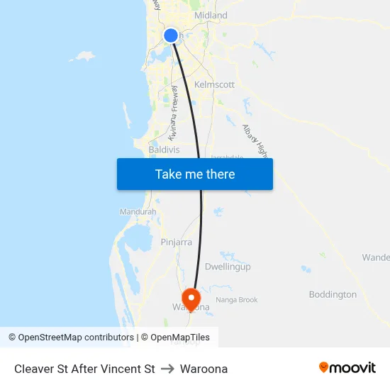Cleaver St After Vincent St to Waroona map