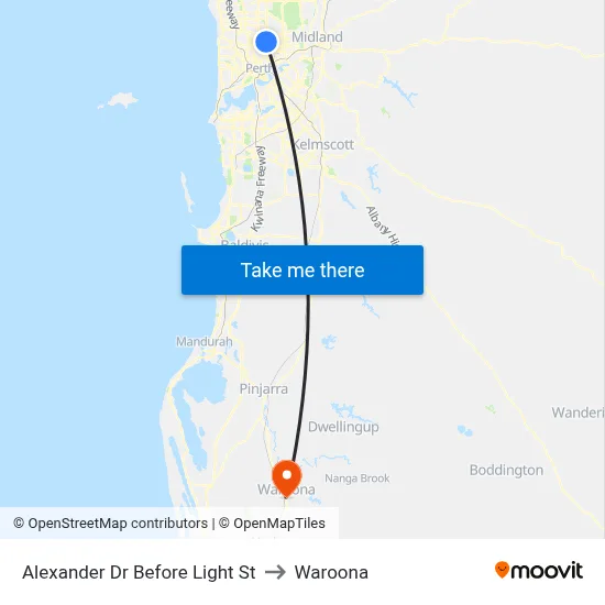 Alexander Dr Before Light St to Waroona map