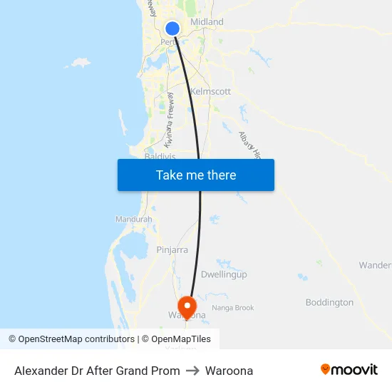 Alexander Dr After Grand Prom to Waroona map