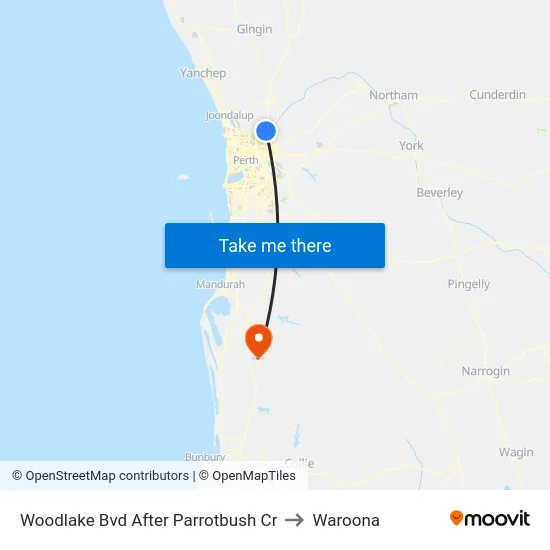 Woodlake Bvd After Parrotbush Cr to Waroona map