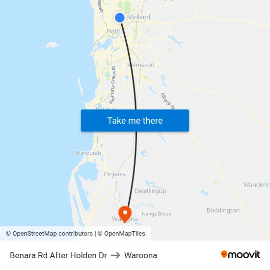 Benara Rd After Holden Dr to Waroona map