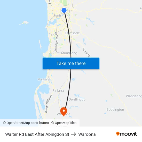 Walter Rd East After Abingdon St to Waroona map