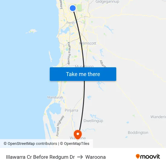 Illawarra Cr Before Redgum Dr to Waroona map