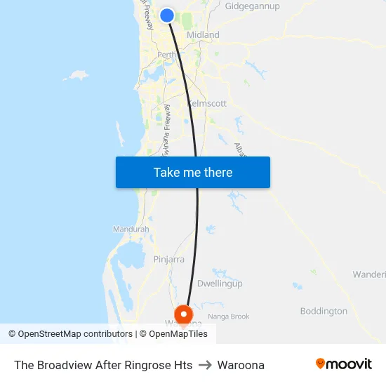 The Broadview   After Ringrose Hts to Waroona map