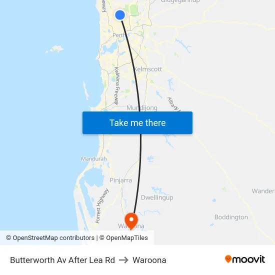 Butterworth Av After Lea Rd to Waroona map