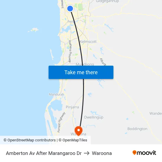 Amberton Av After Marangaroo Dr to Waroona map