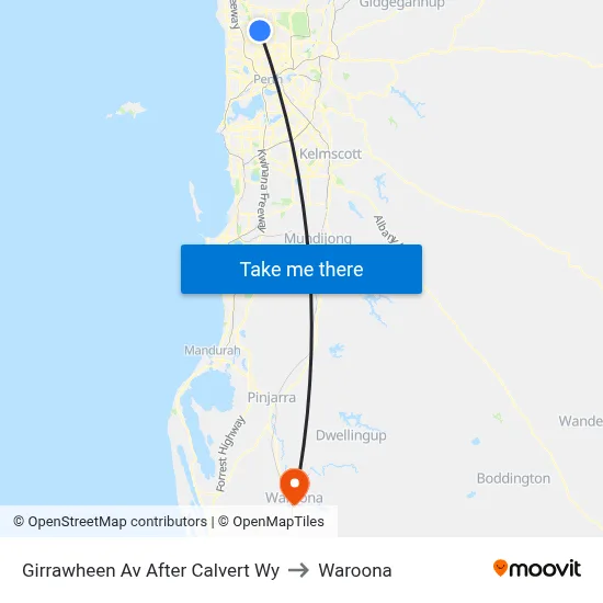 Girrawheen Av After Calvert Wy to Waroona map
