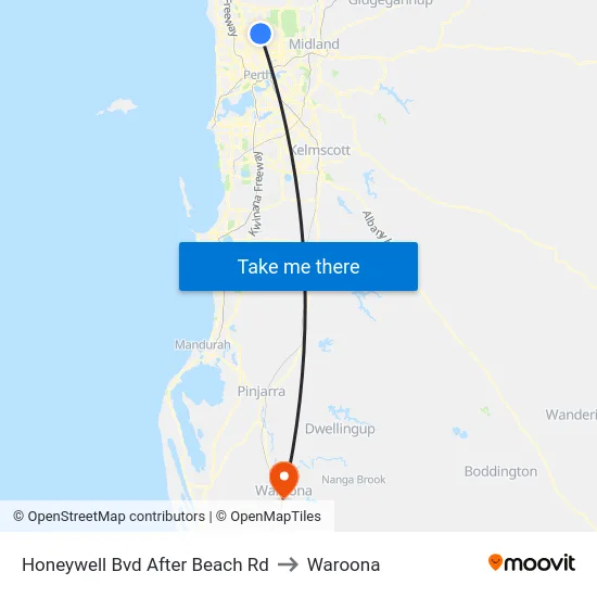 Honeywell Bvd After Beach Rd to Waroona map
