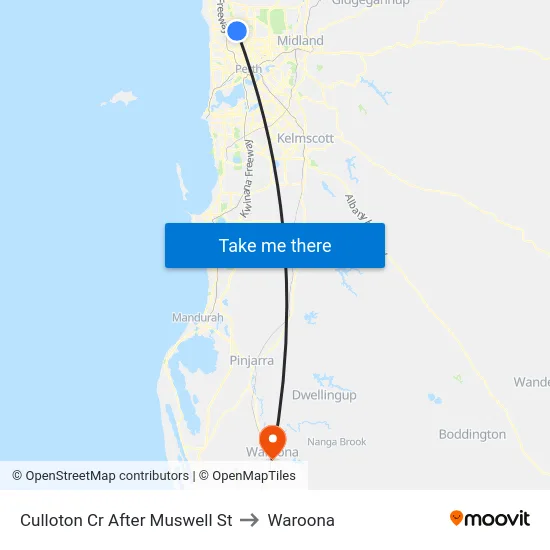 Culloton Cr After Muswell St to Waroona map