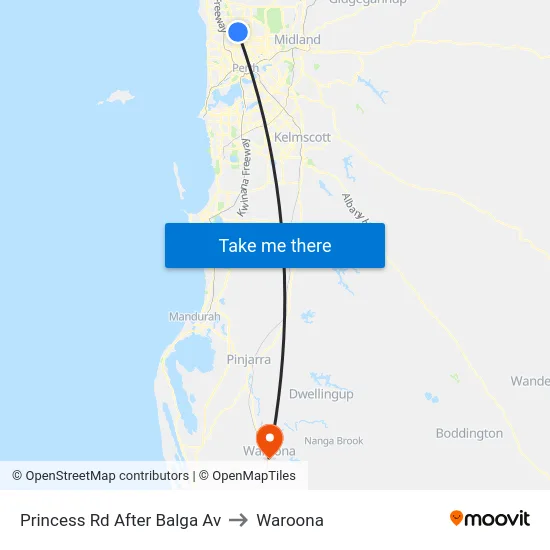 Princess Rd After Balga Av to Waroona map