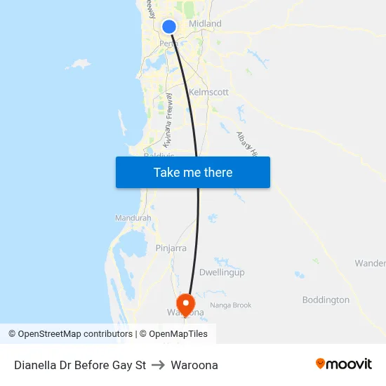 Dianella Dr Before Gay St to Waroona map