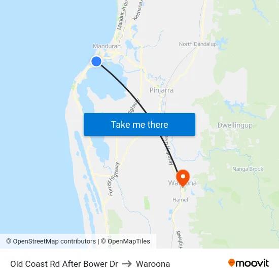 Old Coast Rd After Bower Dr to Waroona map