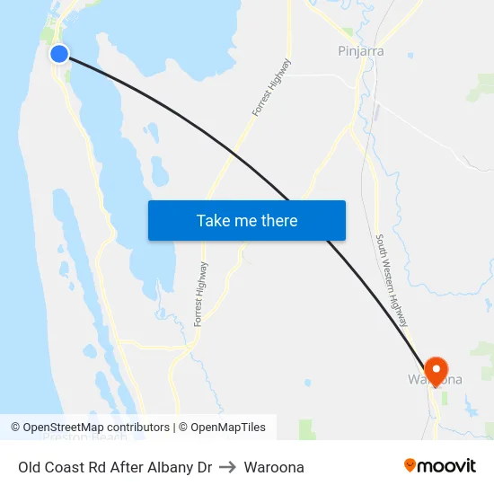 Old Coast Rd After Albany Dr to Waroona map