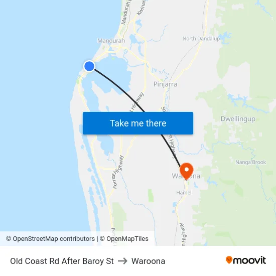 Old Coast Rd After Baroy St to Waroona map