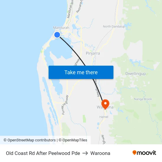 Old Coast Rd After Peelwood Pde to Waroona map
