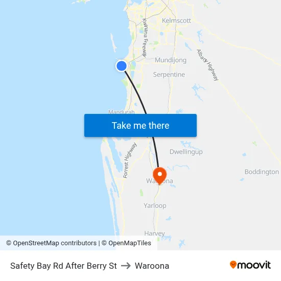 Safety Bay Rd After Berry St to Waroona map