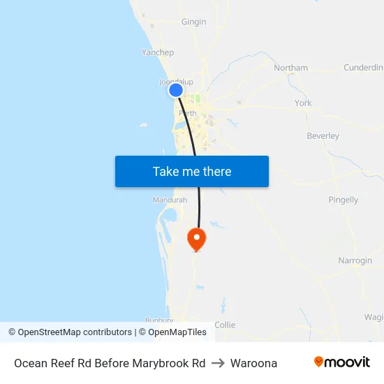 Ocean Reef Rd Before Marybrook Rd to Waroona map
