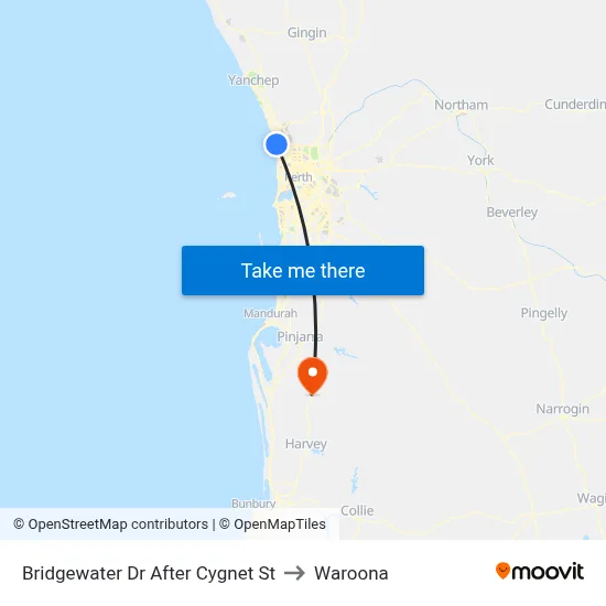 Bridgewater Dr After Cygnet St to Waroona map