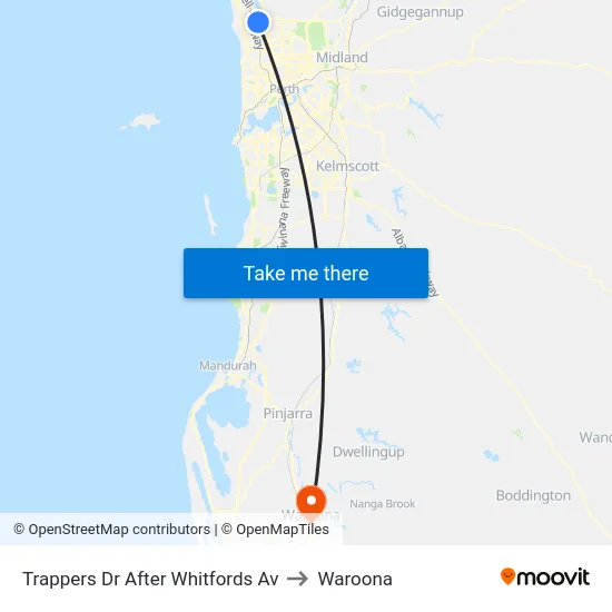 Trappers Dr After Whitfords Av to Waroona map