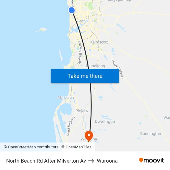 North Beach Rd After Milverton Av to Waroona map