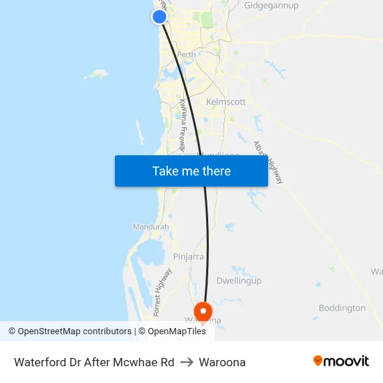 Waterford Dr After Mcwhae Rd to Waroona map