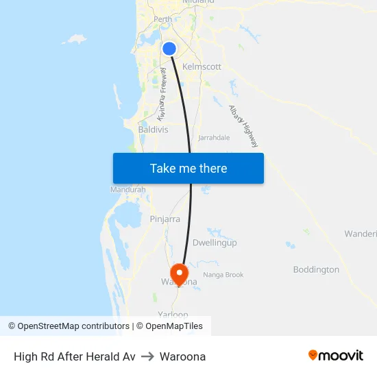High Rd After Herald Av to Waroona map