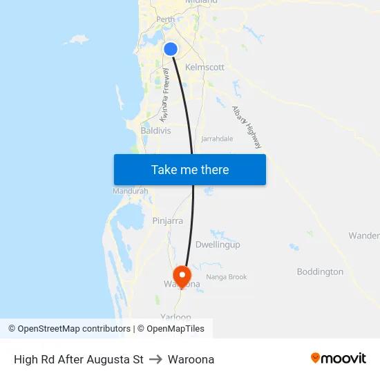 High Rd After Augusta St to Waroona map