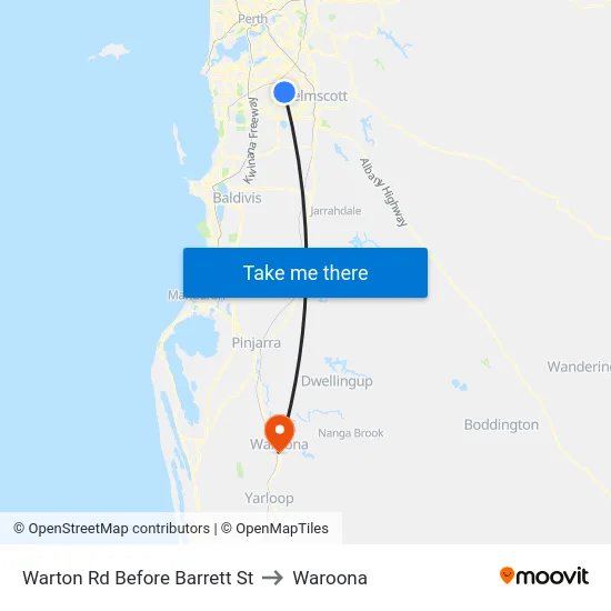 Warton Rd Before Barrett St to Waroona map
