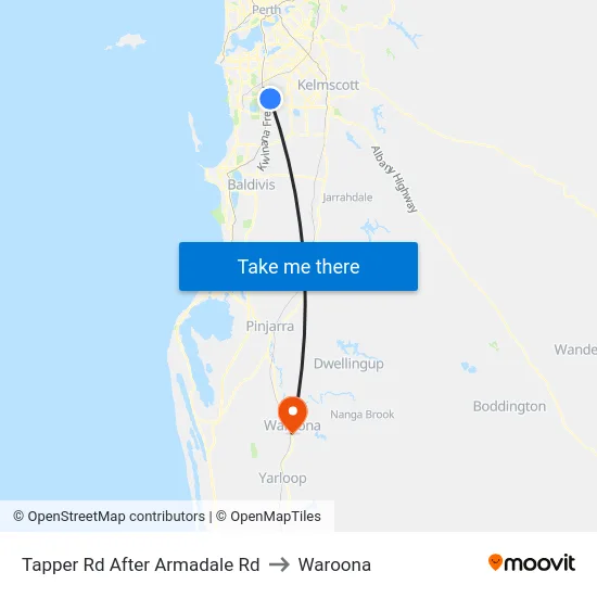 Tapper Rd After Armadale Rd to Waroona map