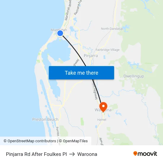 Pinjarra Rd After Foulkes Pl to Waroona map