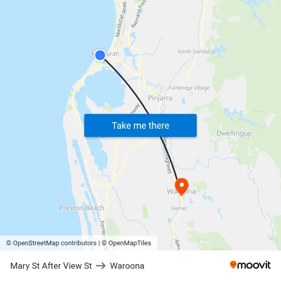 Mary St After View St to Waroona map