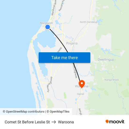 Comet St Before Leslie St to Waroona map