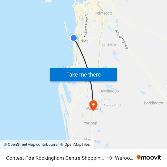 Contest Pde Rockingham Centre Shopping Ctr to Waroona map