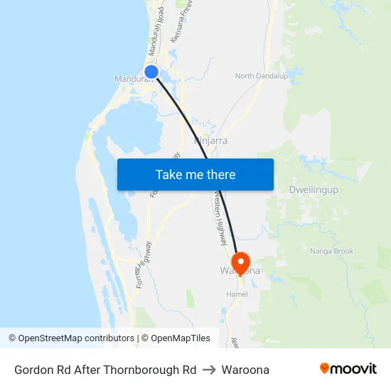 Gordon Rd After Thornborough Rd to Waroona map