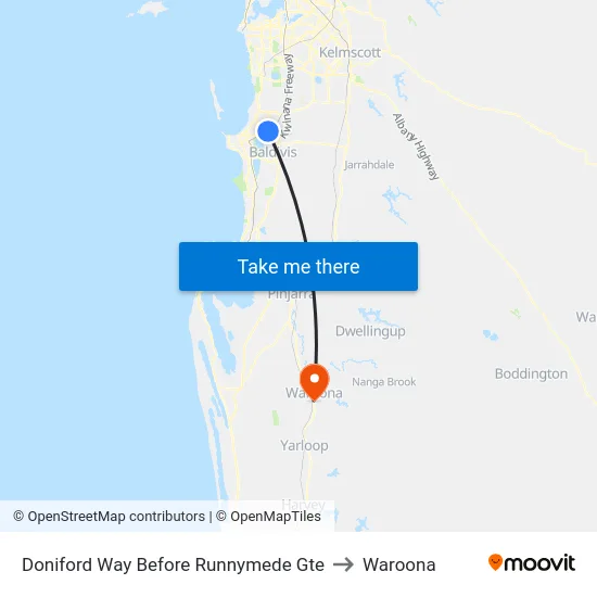 Doniford Way Before Runnymede Gte to Waroona map