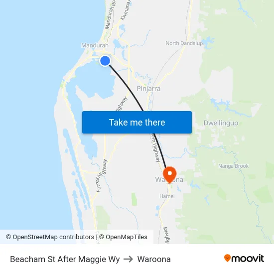 Beacham St After Maggie Wy to Waroona map