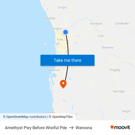 Amethyst Pwy Before Wistful Pde to Waroona map