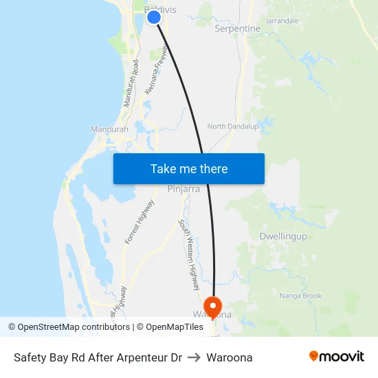 Safety Bay Rd After Arpenteur Dr to Waroona map