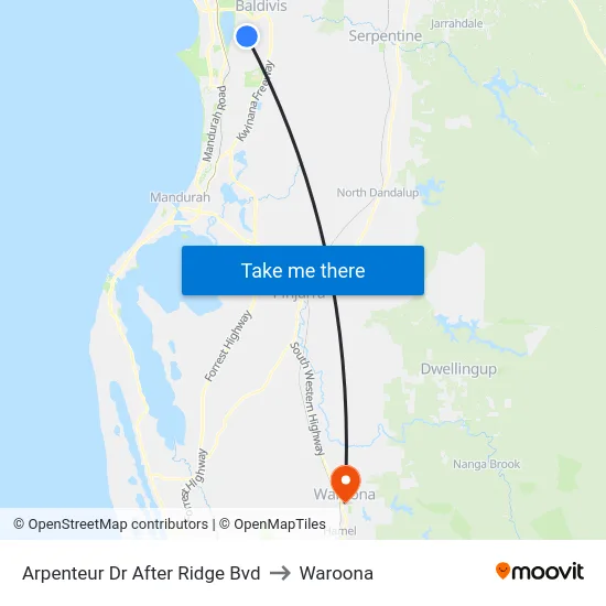 Arpenteur Dr After Ridge Bvd to Waroona map
