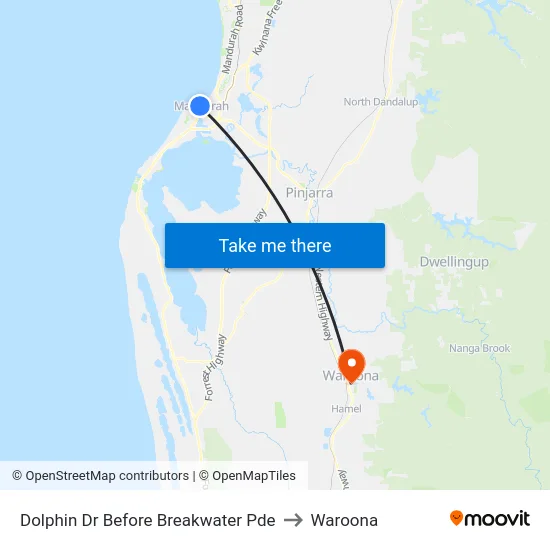 Dolphin Dr Before Breakwater Pde to Waroona map