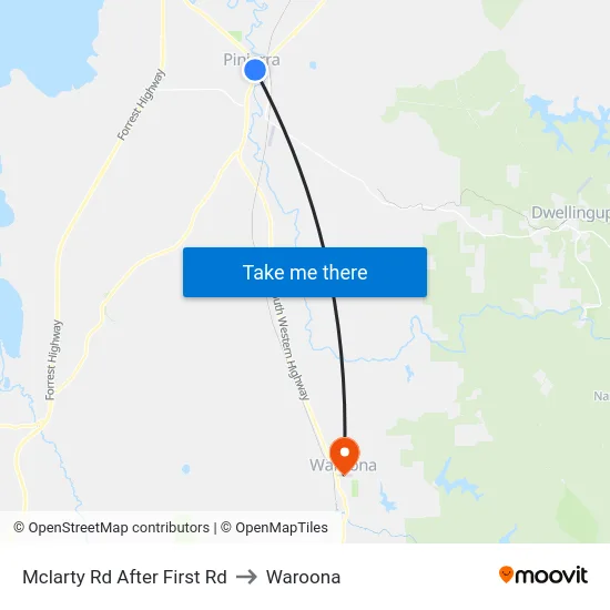 Mclarty Rd After First Rd to Waroona map