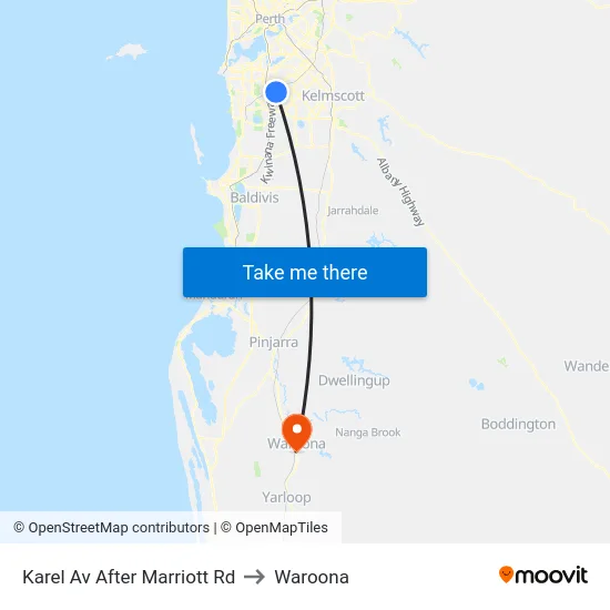 Karel Av After Marriott Rd to Waroona map