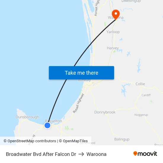 Broadwater Bvd After Falcon Dr to Waroona map
