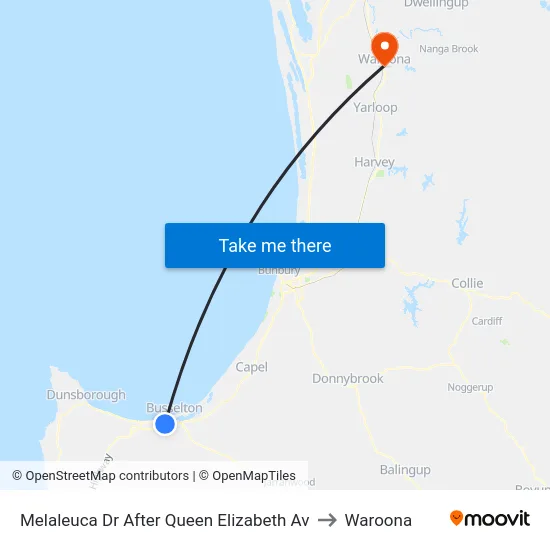 Melaleuca Dr After Queen Elizabeth Av to Waroona map