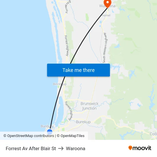 Forrest Av After Blair St to Waroona map