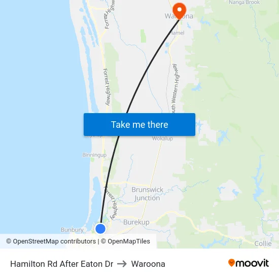Hamilton Rd After Eaton Dr to Waroona map