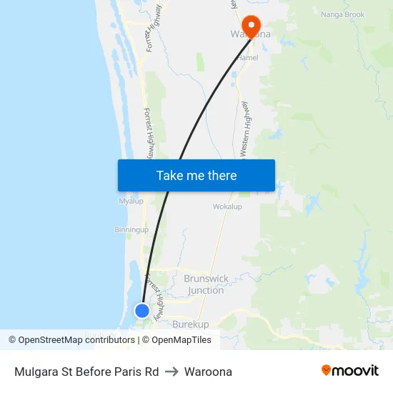 Mulgara St Before Paris Rd to Waroona map